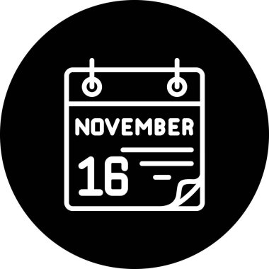 16 Kasım takvim simgesi, vektör illüstrasyonu           