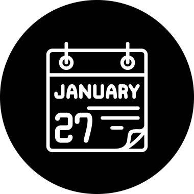 27 Ocak Zarif Çağdaş Dijital Grafik Özelliği