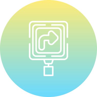 Öndeki Eğri Web simgesi vektör resimlemesi