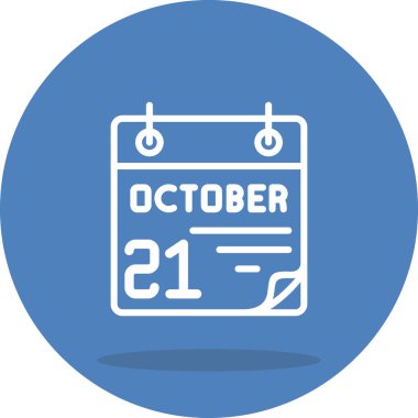 21 Ekim takvim simgesi, vektör illüstrasyonu                