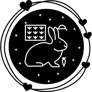 Tavşan simgesi vektör çizimi