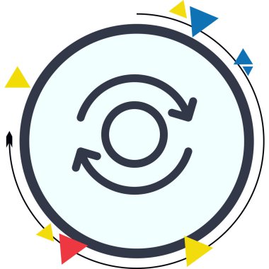 Geri dönüşüm çemberi oluşturan iki oktan oluşan simge