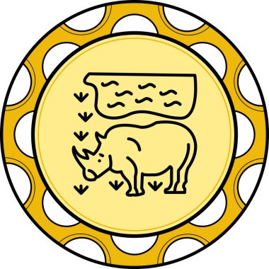 Gergedan simgesi vektör çizimi tasarımı