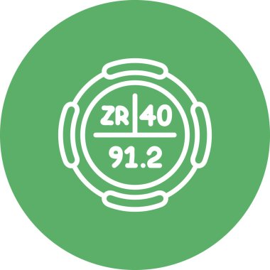 Zirkonyum Kimyasal Element Basit Simge, Vektör