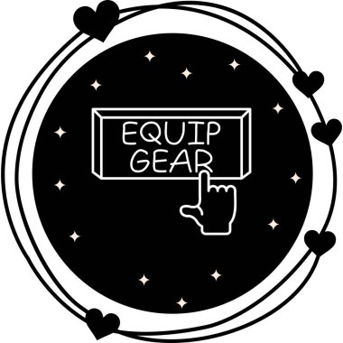 Equip Gear Web simgesi vektör illüstrasyonuName