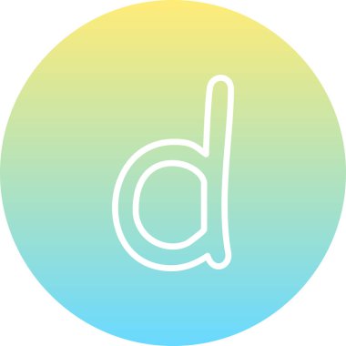 Küçük Harf D web simgesi vektör illüstrasyonu