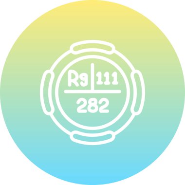 Roentgenium sembolü, periyodik tablonun kimyasal elementi, vektör simgesi