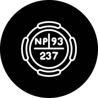 Neptünyum sembolü, periyodik tablonun kimyasal elementi, vektör simgesi