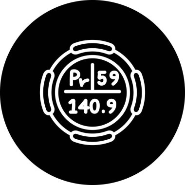 Praseodim Kimyasal Element Basit Simge, Vektör