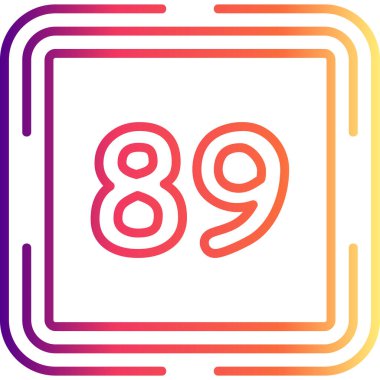 Seksen Dokuz Web simgesi vektör illüstrasyonu