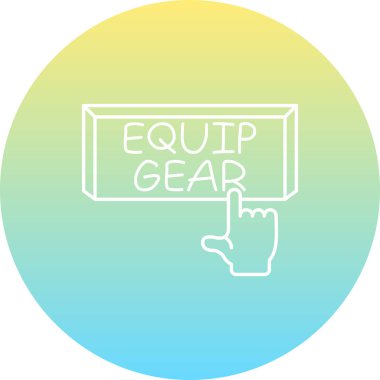 Equip Gear Web simgesi vektör illüstrasyonuName