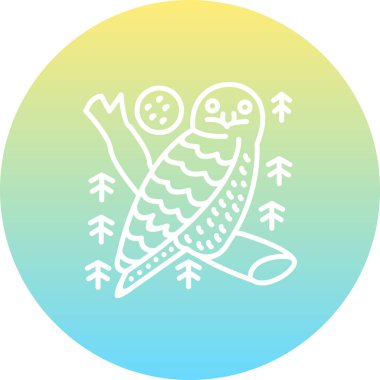 Karlı Baykuş simgesi vektör illüstrasyon tasarımı