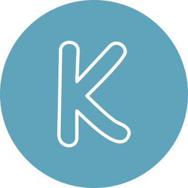 Küçük Harf K Web simgesi vektör illüstrasyonu