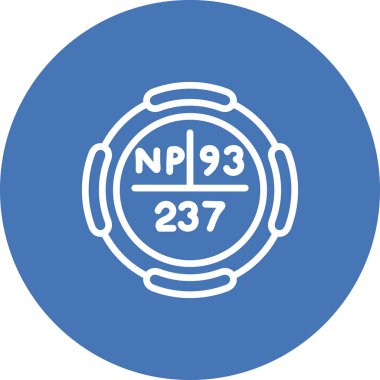 Neptünyum sembolü, periyodik tablonun kimyasal elementi, vektör simgesi