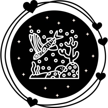 Uçan Balık web simgesi, vektör illüstrasyonu