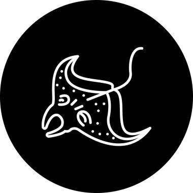 Manta Ray web simgesi vektör illüstrasyonu