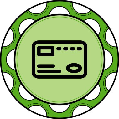 Kredi Kartı Çizgisi Simgesi Basit Görüntü Beyaz Arkaplanda İzole Edildi