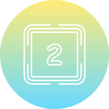 Tek sayılı iki oturuş merkezli eşmerkezli kare çerçeveler içinde yuvarlak köşeler ve ince doğrusal aksanlar.