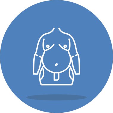 Şişman bir erkek gövdesinin çizgi çizimi