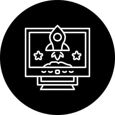  Fırlatma Satırı Simgesi, Vektör İllüstrasyonu