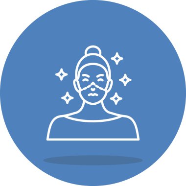 Yüzünde cerrahi kesik izleri ve parıltılı cilt sonuçlarını gösteren çizgiler var.