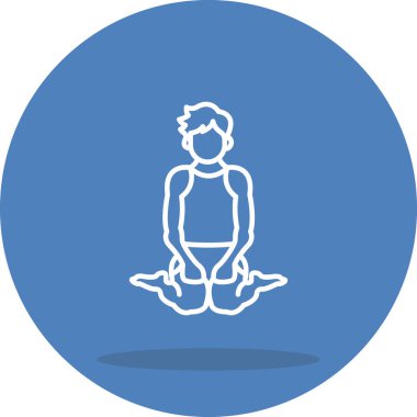 Kahraman Pozu simgesi. Uygulamalar için basit yoga logosu