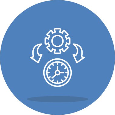 Zaman Yönetimi Yenilikçi Düz Ürün Tasarım Sembolü