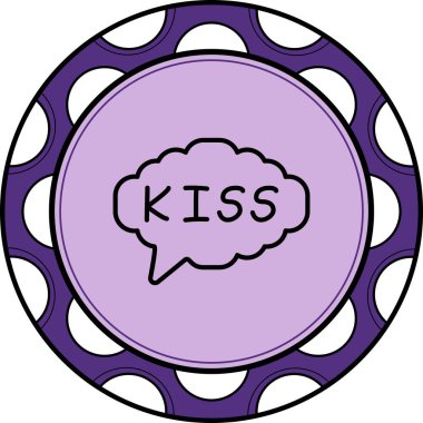 Konuşma balonu çizgisi simgesi, metin basit illüstrasyonlu web etiketi