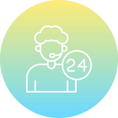 Müşteri Hizmetleri Ajanı Simgesi, vektör illüstrasyonu