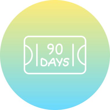 90 Gün simgesi. Uygulamalar veya web sayfaları için uygun yaratıcı doğrusal logo