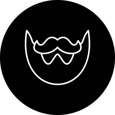 Bıyık ve sakalın basit taslak simgesi