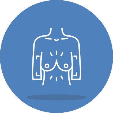 Göğüs simgesi basit düz illüstrasyon