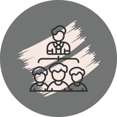 Profesyonel uygulamalar veya web sayfaları için uygun bir liderle birlikte bir organizasyonel hiyerarşi diyagramı.