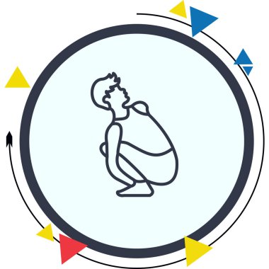 İlmek, Pse Icon 'a poz verir. yoga oturtulmuş büküm duruş logosu