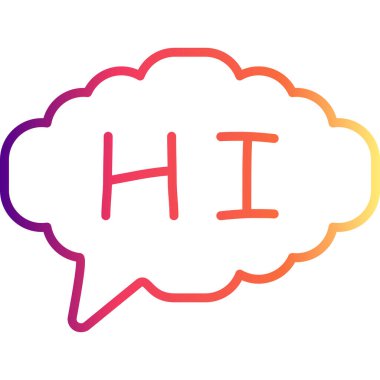 Konuşma balonu çizgisi simgesi, metin basit illüstrasyonlu web etiketi