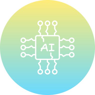 Devre kartlı mikroçip simgesi. Doğrusal ve siluet biçimi.