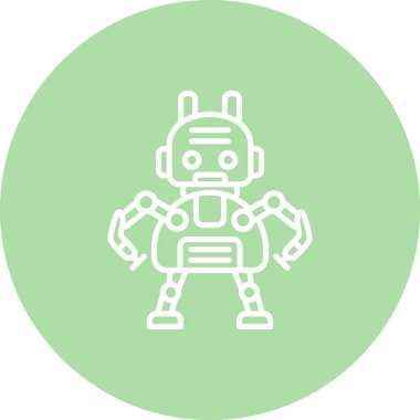 Robot çizgi simgesi, vektör illüstrasyonu