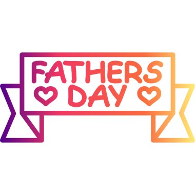 Babalar günü için yazılı kurdele. Uygulamalar veya web için uygun basit simge
