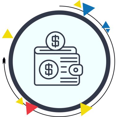 wallet icon, vector illustration simple design