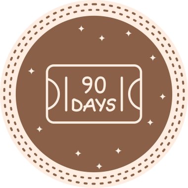 90 Gün simgesi. Uygulamalar veya web sayfaları için uygun yaratıcı doğrusal logo