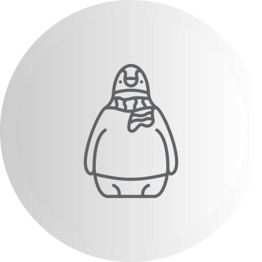 Penguen simgesi vektör çizimi tasarımı