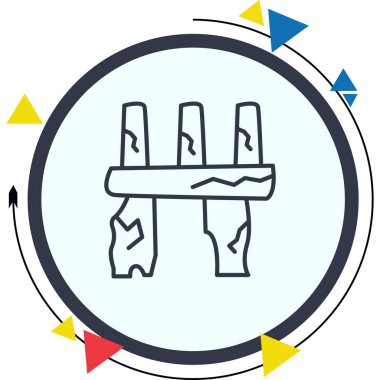 Stonehenge Satır Simgesi Basit Görüntü Beyaz Arkaplanda İzole Edildi