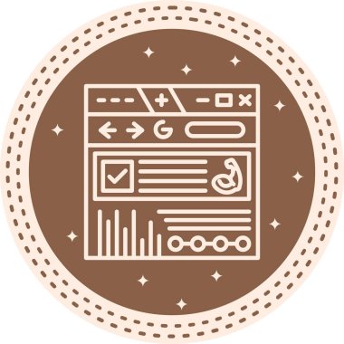 Web Sitesi Satır Simgesi, Basit Görüntü Beyaz Arkaplanda İzole Edildi