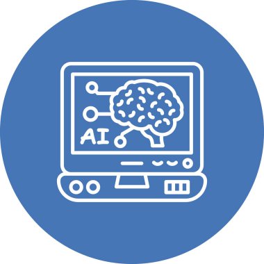 Yapay zeka satırı simgesi, vektör çizim