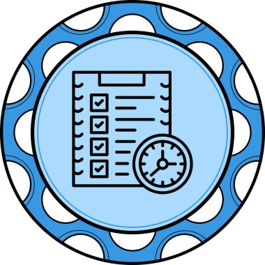 Mermi Listesi Satır Simgesi, Vektör İllüstrasyonu