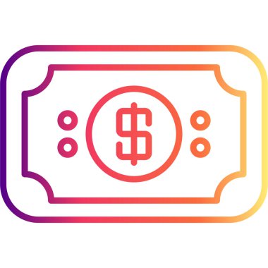 Dolar banknot simgesi, basit düz resimleme