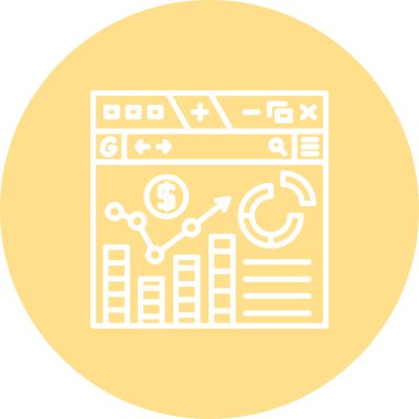 Gösterge Paneli Eşsiz Web Simgesi, Vektör İllüstrasyonu