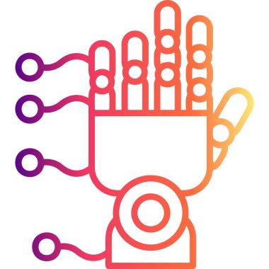 Robotik El web simgesi vektör illüstrasyonu