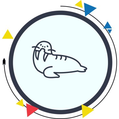 Deniz aygırı simgesi vektör çizimi