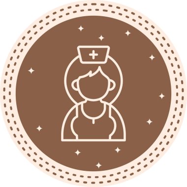 Bu tıbbi hemşire illüstrasyonu, geleneksel hemşire şapkası ile doğrusal karakter tasarımı içeren uygulamalar veya web sayfaları için uygundur..